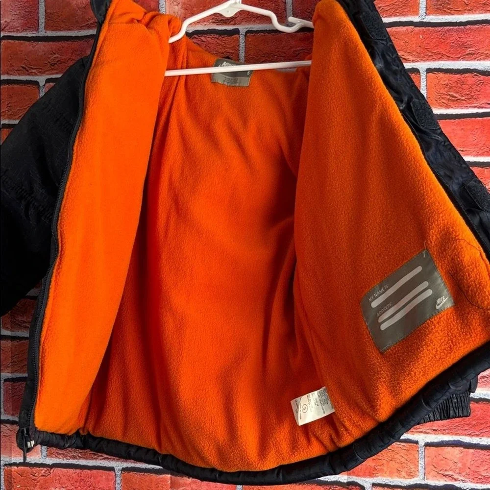 NIKE Little Boys Blue‎ Orange Patterned Blue Orange Hooded Puffer Coat Size 5